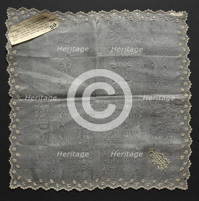 Embroidered Handkerchief, late 19th century. Creator: Unknown.
