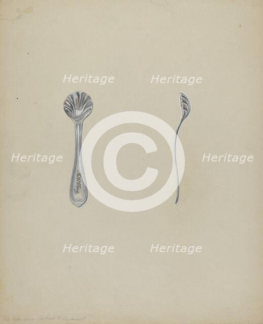 Silver Salt Spoon, 1935/1942. Creator: Anthony Zuccarello.
