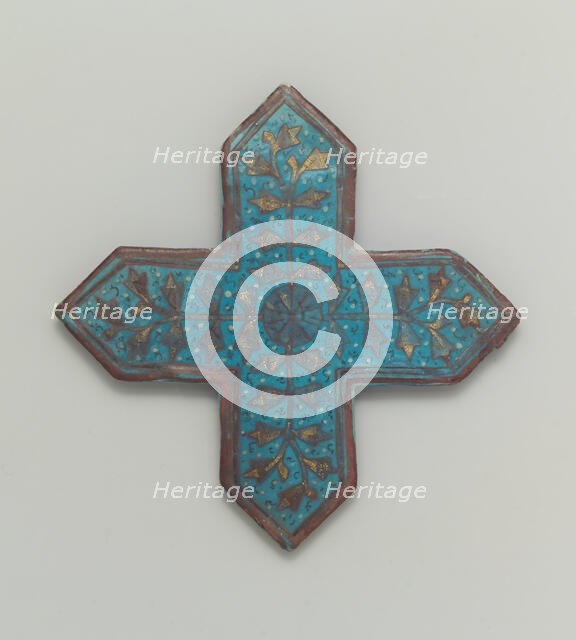 Cross-Shaped Tile, Iran, second half 13th-early 14th century. Creator: Unknown.