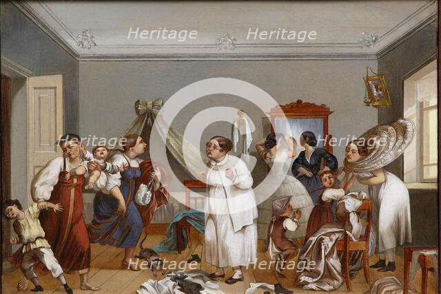 Preparations for a ball in a merchant house, Mid of the 19th century. Creator: Anonymous.