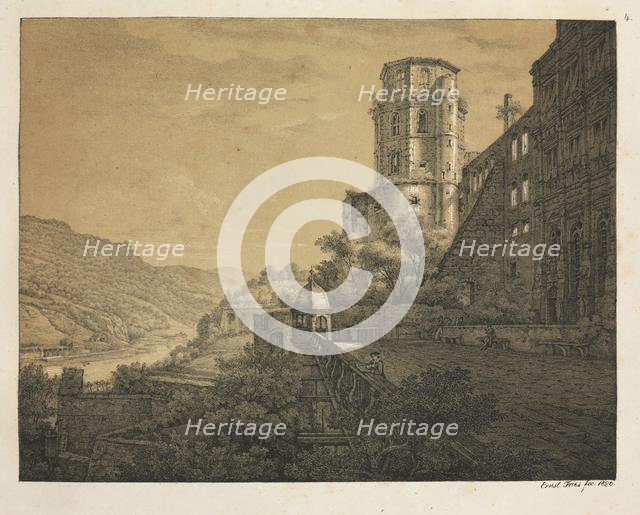 Six Views of Heidelberg Castle: Yard, at the Entrance , 1820. Creator: Ernst Fries (German, 1801-1833); Mohr & Winter, Heidelberg.