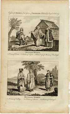 Habits of the Russian Women, ca 1730. Artist: Grainger, William (active 1784-1793)