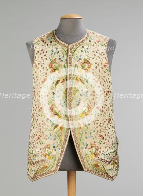 Waistcoat, probably French, 1780-89. Creator: Unknown.