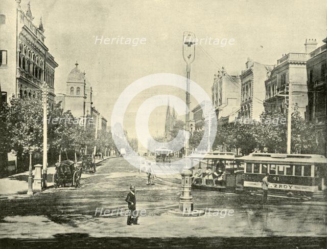 'Collins Street, Melbourne, from the Treasury Buildings', 1901. Creator: Unknown.
