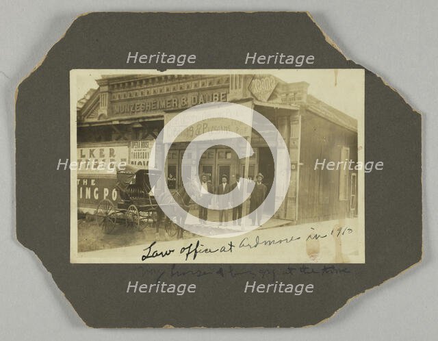 Photograph of B.C. Franklin and unidentified men in Ardmore, Oklahoma, 1910. Creator: Unknown.