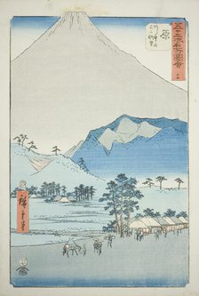 Hara: View of the Ashitaka Mountains and Mount Fuji (Hara, Ashitakayama Fuji chobo), no. 1..., 1855. Creator: Ando Hiroshige.