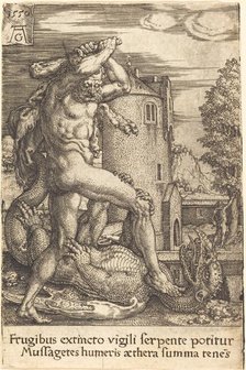 Hercules Slaying the Dragon, 1550. Creator: Heinrich Aldegrever.