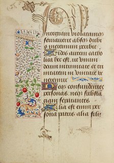 Decorated Text Page; Prayer Book of Charles the Bold, 1469. Creator: Unknown.