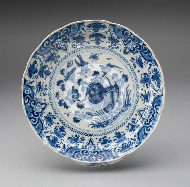 Plate, Delft, c. 1700. Creator: Delftware.