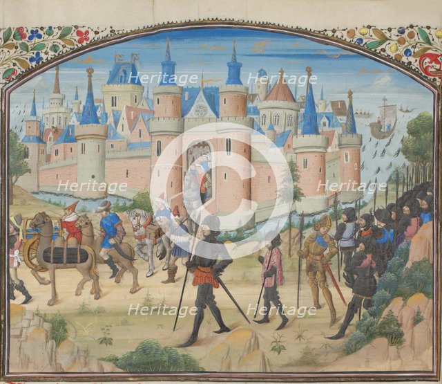 The Siege of Tyre, 1124. Miniature from the Historia by William of Tyre, 1460s. Artist: Anonymous  