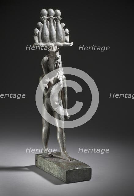 Statuette of the God Khonsu the Child, 712-332 B.C.. Creator: Unknown.