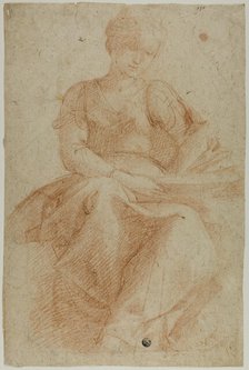 Seated Woman with Book, n.d. Creator: Domenico Fiasella.