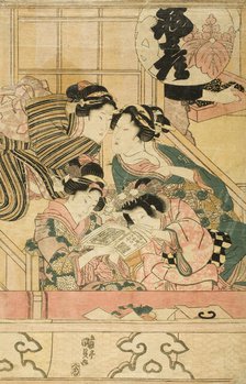 Young Women in a Theater Balcony, c1820s. Creator: Utagawa Kunisada.