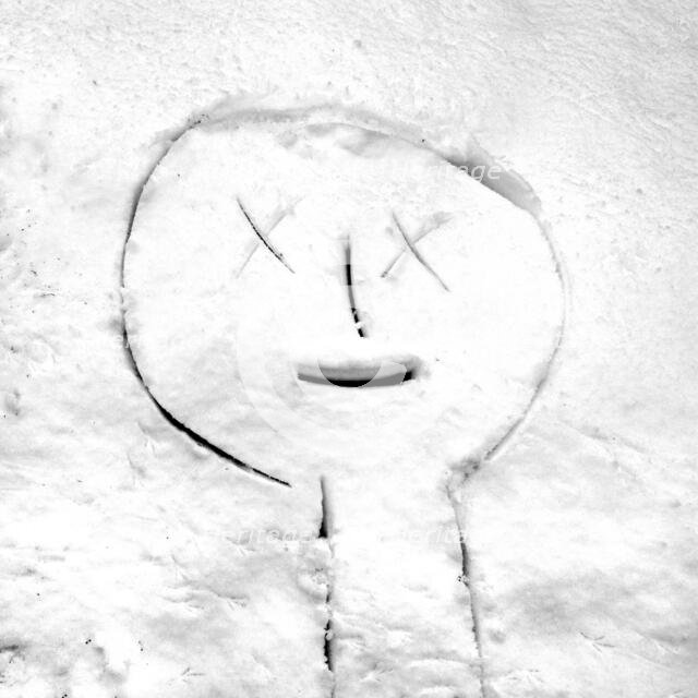 Face in the snow, Swindon, Wiltshire, 2010. Creator: Peter Williams.
