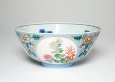 Bowl with Peonies and Chrysanthemums, Qing dynasty (1644-1911), Daoguang reign (1821-1850). Creator: Unknown.