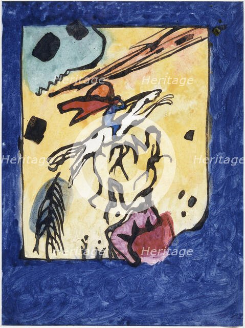 Study for the cover of the almanac "Der Blaue Reiter (The Blue Rider)", 1911. Creator: Kandinsky, Wassily Vasilyevich (1866-1944).