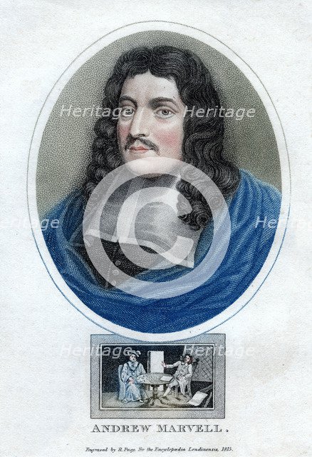 'Andrew Marvell', English metaphysical poet, 1815.Artist: R Page