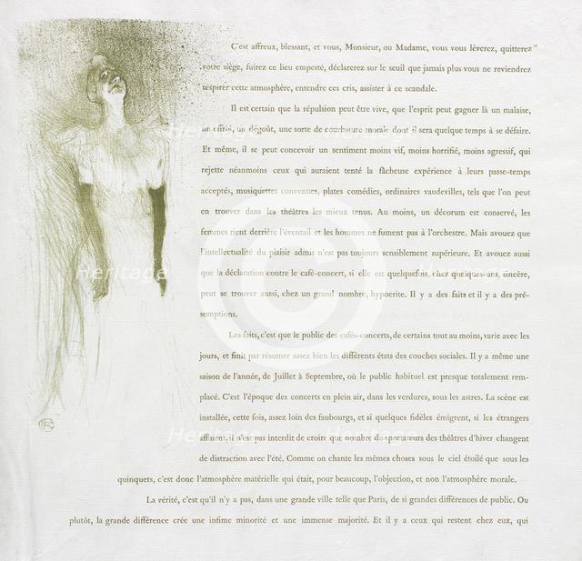 Yvette Guilbert-French Series: No. 3, 1894. Creator: Henri de Toulouse-Lautrec (French, 1864-1901).