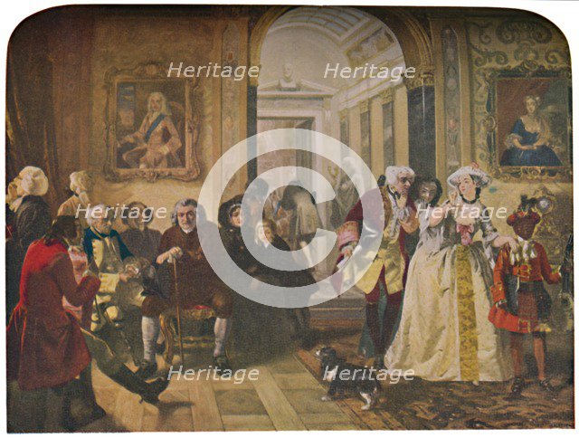 'Dr. Johnson in the Ante-Room of Lord Chesterfield, Waiting for an Audience, 1748', (1845), (c1950). Creator: Edward Matthew Ward.