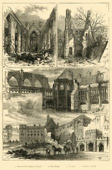 'Ruins of the Houses of Parliament', (1881). Creator: Unknown.