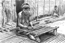 ''An Exploring Expedition in Unknown Tonquin; A Benong Girl Weaving', 1890. Creator: Unknown.