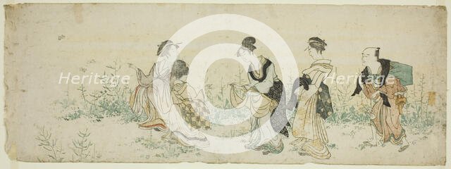 Gathering Spring Flowers, Japan, late 18th/early 19th century. Creator: Kubo Shunman.