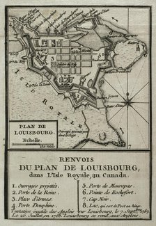 Map of Louisbourg, Nova Scotia, Canada, 1765.  Creator: Jean de Beaurain.