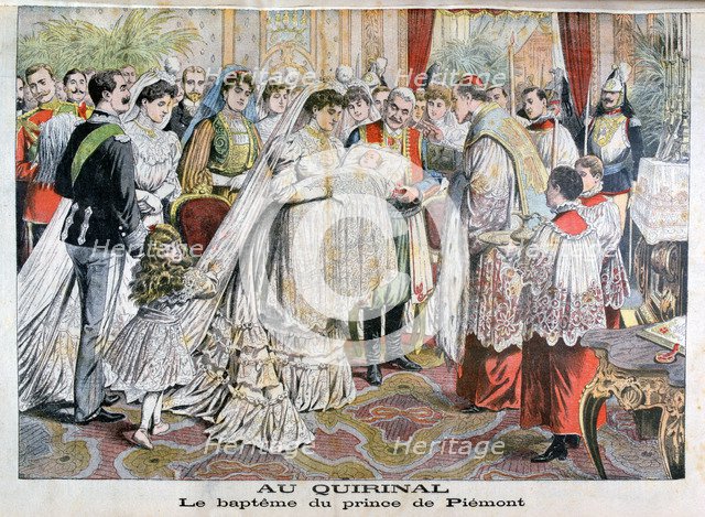 The baptism of the Prince of Piedmont, Quirinal Palace, Rome, 1904. Artist: Unknown