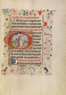 Initial G: The Visitation; Book of Hours, after 1460. Creator: Unknown.