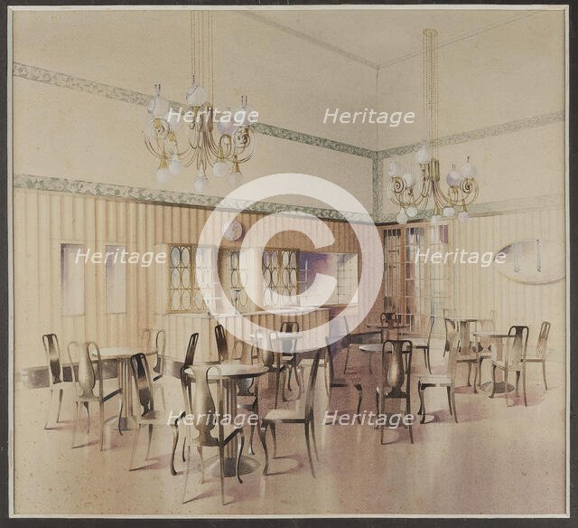Interior Design for Café Atlashof, Vienna, c. 1911. Creator: Prutscher, Otto (1880-1949).