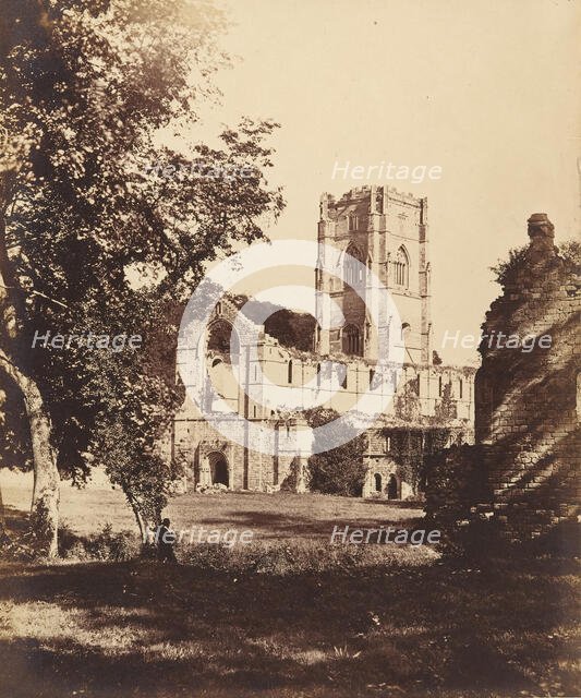 Fountains Abbey. The Church, Cloister and Hospitium, 1850s. Creator: Joseph Cundall.