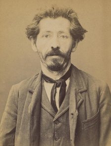 Lutringer. Pierre, Léopold. 43 ans, né le 25/11/50 à Stenay (Meuse). Cordonnier. Anarchist..., 1894. Creator: Alphonse Bertillon.