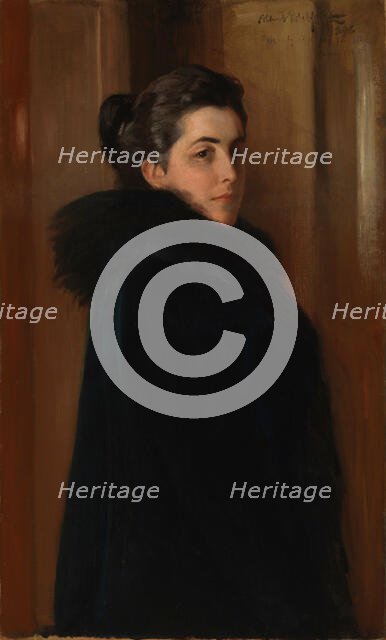 Portrait of Ellan Edelfelt, the Artists Wife, 1880. Creator: Edelfelt, Albert Gustaf Aristides (1854-1905).