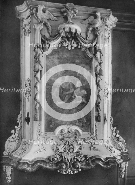 'Upper Part of Mantelpiece in the Style of Daniel Marot', 18th century, (1910). Artist: Unknown.