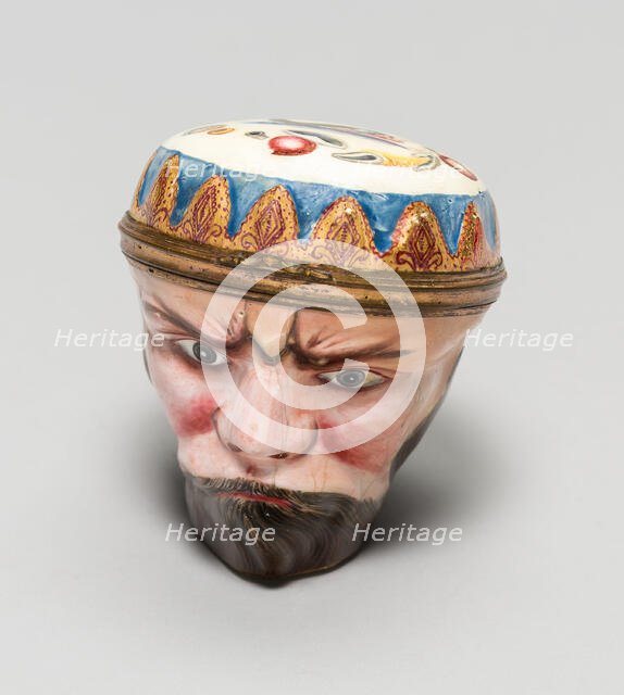 Bonbonnière: Head of Neptune, South Staffordshire, 1760/80. Creator: Staffordshire Potteries.