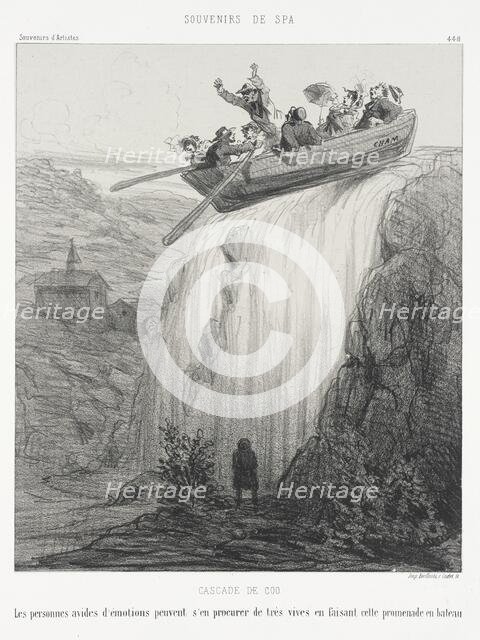 Cascade de Coo. Les personnes avides d'émotions peuvent s'en procurer de très vives..., 1872. Creator: Cham.