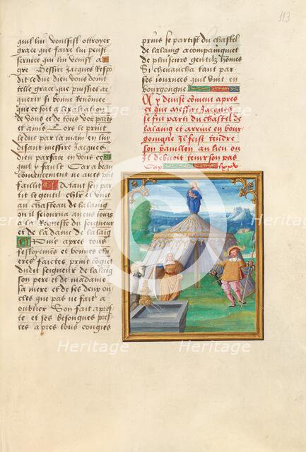 The Challenge at the Fountain of Tears; Livre des faits de Jacques de Lalaing, about 1530. Creators: Master of the Getty Lalaing, Simon Bening.