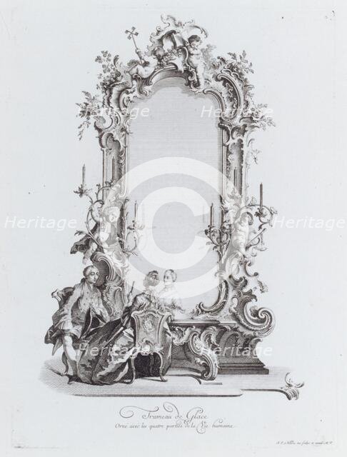 Trumeau de Glace, Orné avec les quatres parties de la Vie humaine, 18th century., Creator: Johann Esaias Nilson.