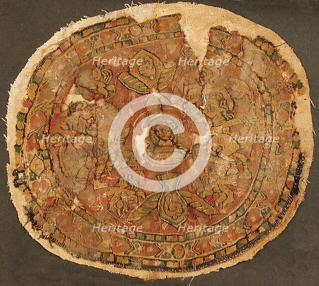 Textile Fragment, Byzantine, 8th-9th century. Creator: Unknown.