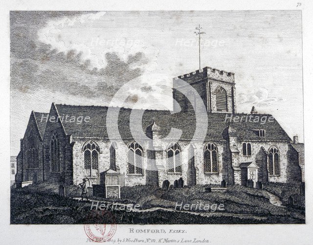 Church of St Edward the Confessor, Romford, Essex, 1809. Artist: Anon
