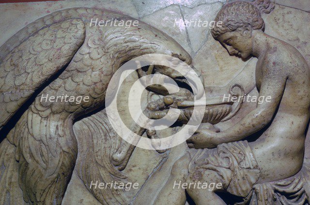 Roman relief of Ganymede being born off by Zeus. Artist: Unknown