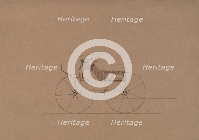 Design for 4 seat Phaeton, no top (unnumbered), 1850-70. Creator: Brewster & Co.