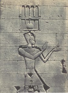 Nubie. Kalabscheh. Sculptures de la Facade postérieure du Temple, 1850. Creator: Maxime du Camp.