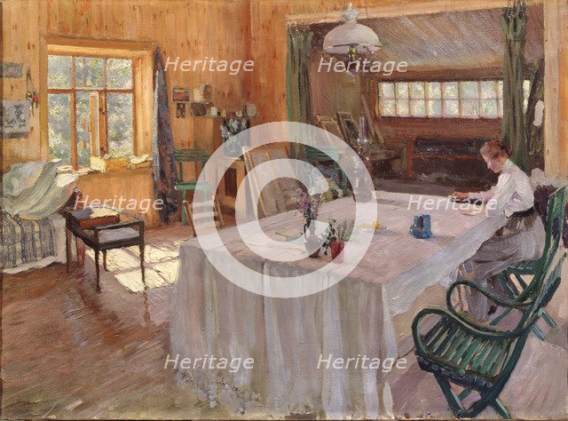 In the House of the Artist Konstantin Korovin, 1907. Artist: Vinogradov, Sergei Arsenyevich (1869-1938)
