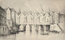 'The Pont St Michel in 1550', 1915. Artist: Unknown.