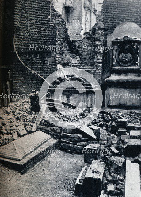 'Master's House: with tombstone in commemoration to Oliver Goldsmith, 1941'. Artist: Unknown.