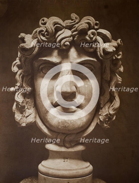 Mask of Medusa (Masque de Méduse), 1862. Creator: Adolphe Braun.