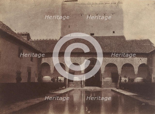 Patio de los Arrayanes, Alhambra, Granada, Spain, 1854. Creator: Alphonse Delaunay.