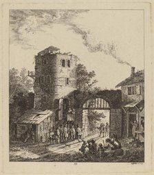 Villagers at a City Gate Greeting a Dignitary, 1764. Creator: Salomon Gessner.