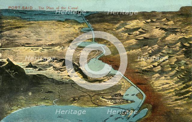 'Port-Said - The Plan of the Canal', c1918-c1939. Creator: Unknown.